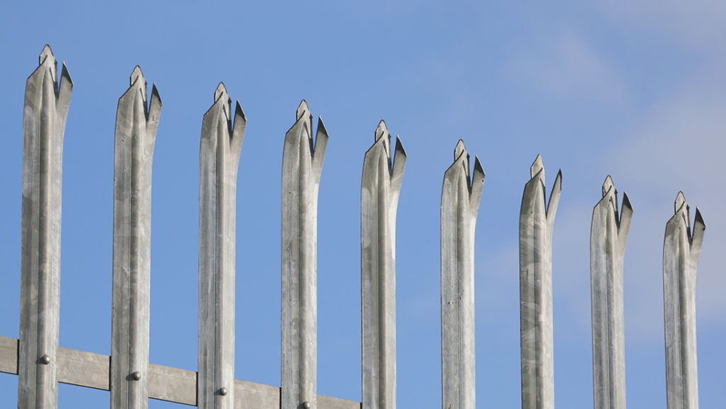 Steel palisade fencing end styles